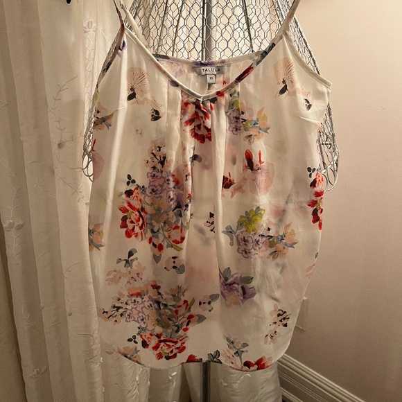 Talula Camisole Blouse Top in Cream with Florals - Picture 1 of 4